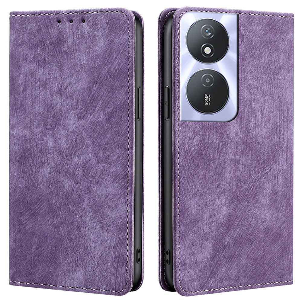 For Honor Play 50 Plus 5G / Play 8T 5G / X7b 4G / 90 Smart PU Leather Cover RFID Blocking Flip Stand Phone Case - Purple For Honor Play 50 Plus 5G / Play 8T 5G / X7b 4G / 90 Smart PU Leather Cover RFID Blocking Flip Stand Phone Case - Purple